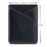 Skinn Back Card Holder Stick-on - Svart