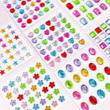 Flerfargede Selvklebende Krystall 3D Stickers - 36 stk - Hjerter