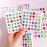 Flerfargede Selvklebende Krystall 3D Stickers - 36 stk - Blomster