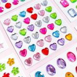 Flerfargede Selvklebende Krystall 3D Stickers - 36 stk - Blomster