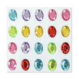 Flerfargede Selvklebende Krystall 3D Stickers - 20 stk - Ovale