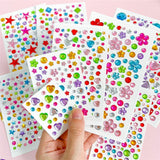 Flerfargede Selvklebende Krystall 3D Stickers - 65 stk - Oktagonale