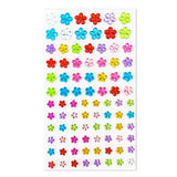 Flerfargede Selvklebende Krystall 3D Stickers - 88 stk - Blomster