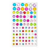 Flerfargede Selvklebende Krystall 3D Stickers - 88 stk - Runde