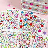 Flerfargede Selvklebende Krystall 3D Stickers - 88 stk - Runde