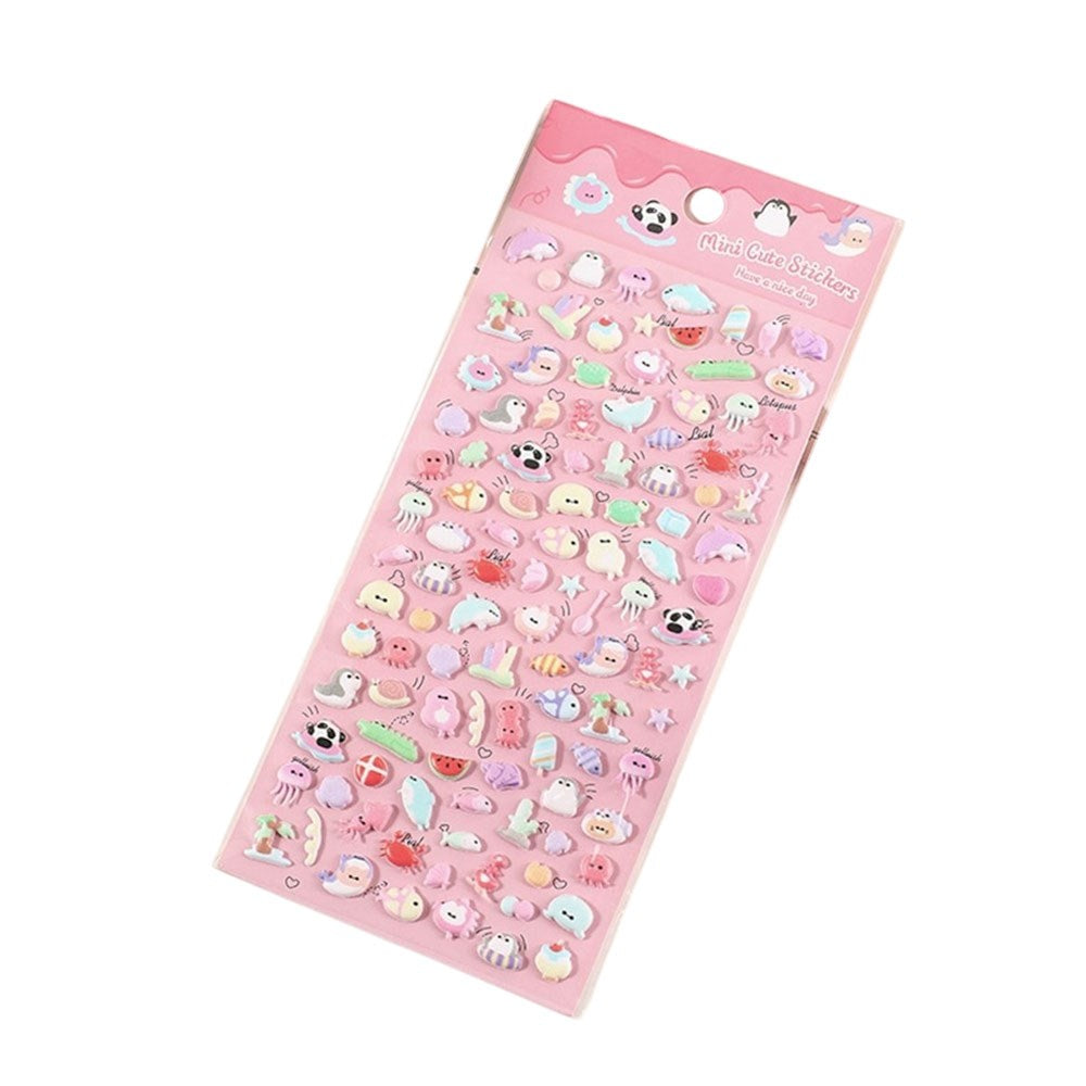 Mini 3D Bubble Foam Stickers - Blandede Havdyr