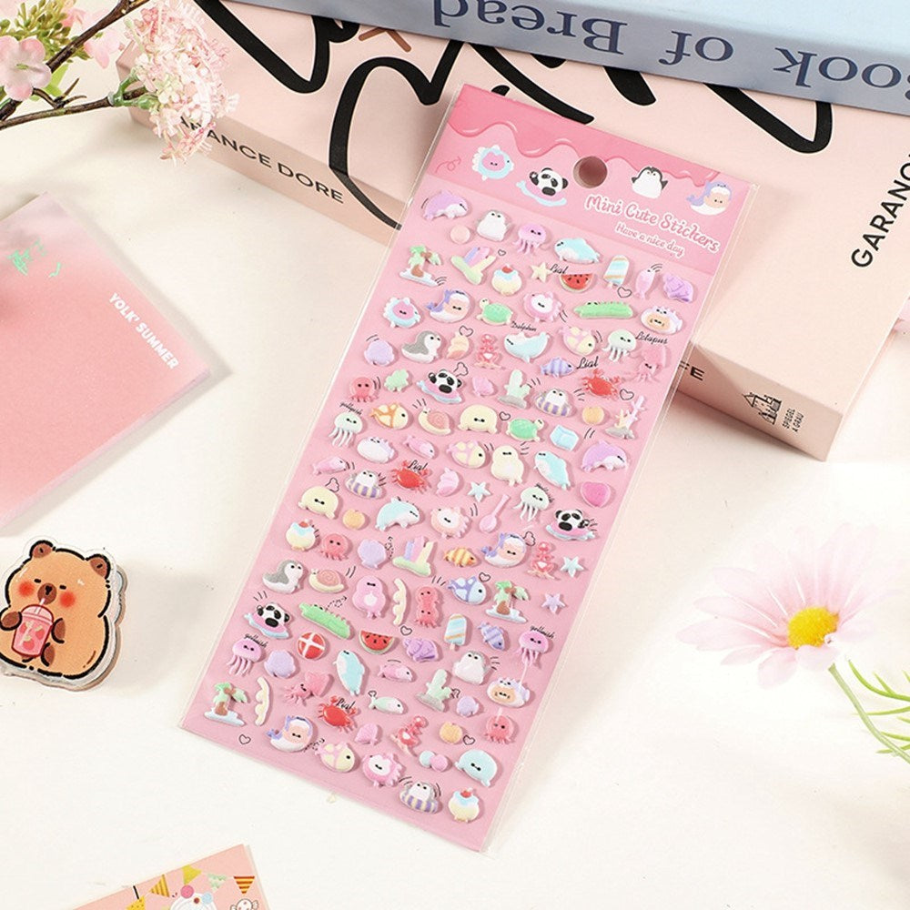 Mini 3D Bubble Foam Stickers - Blandede Havdyr