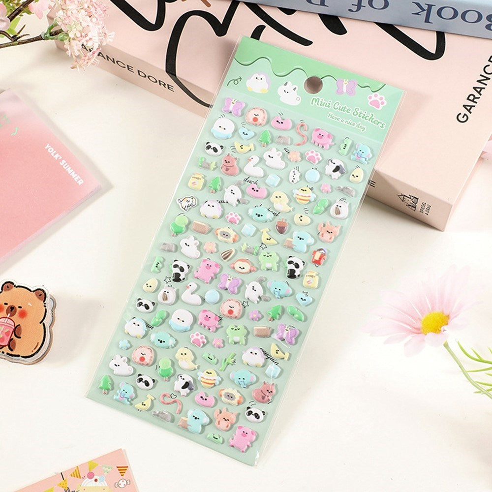 Mini 3D Bubble Foam Stickers - Blandede Dyr