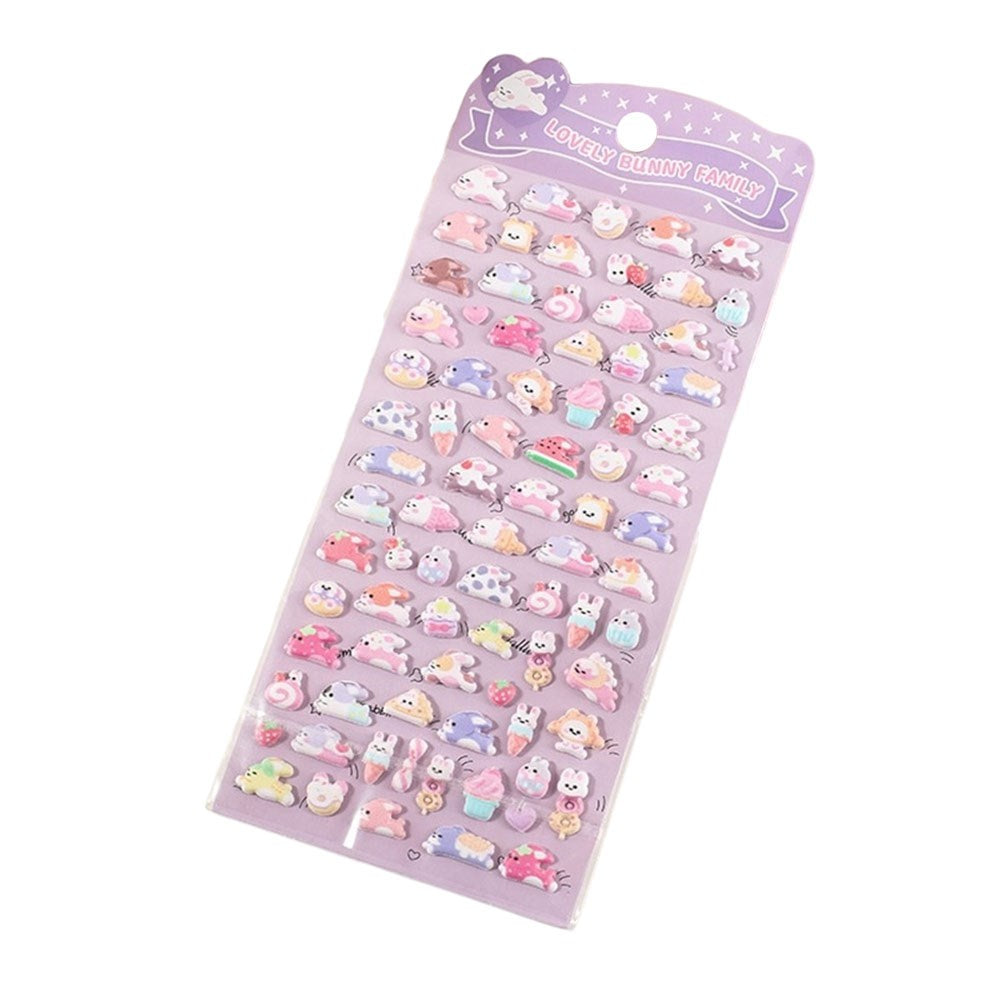 Mini 3D Bubble Foam Stickers - Kaniner & Mat