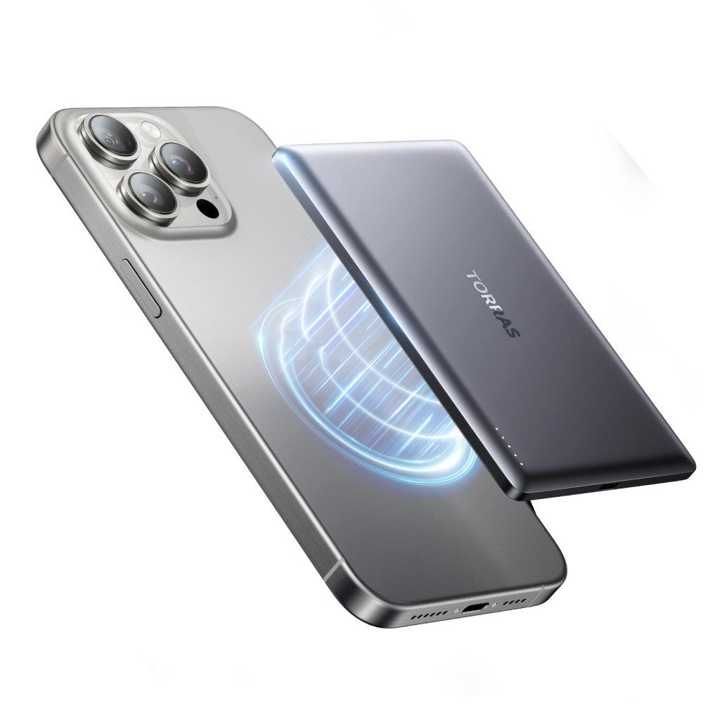 TORRAS MiniMag Powerbank 5000 mAh - Magnetisk - Grå