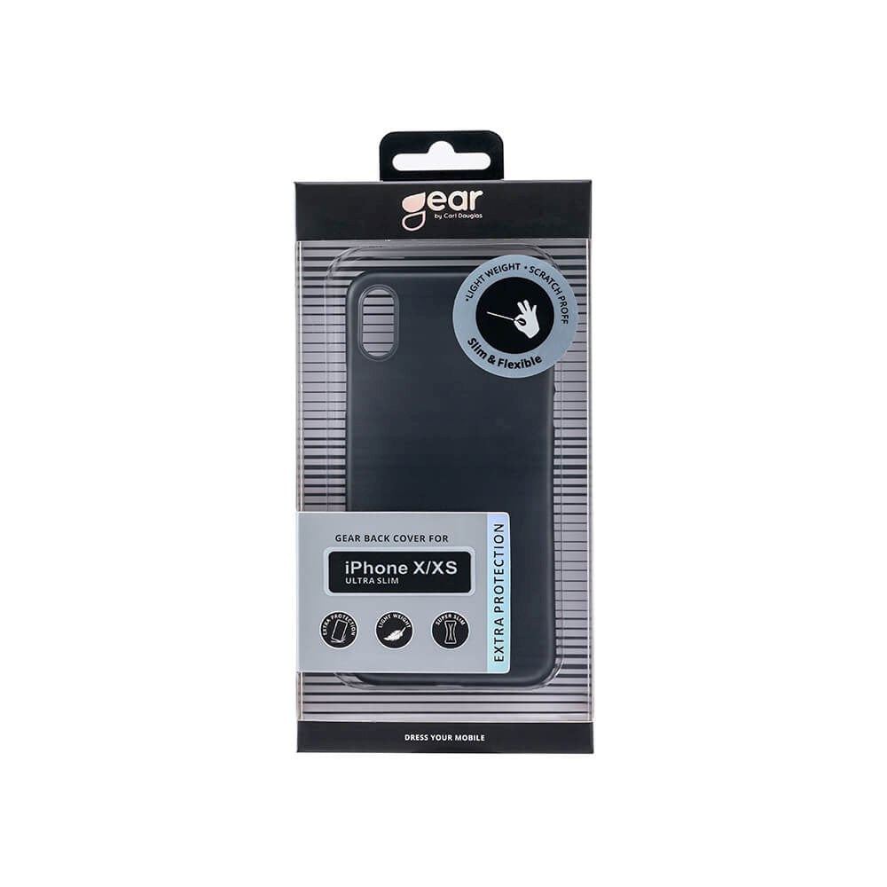 iPhone X / XS GEAR Semi-Gjennomsiktig Fleksibelt Plast Deksel - Svart