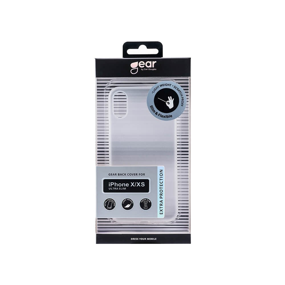 iPhone X / XS GEAR Semi-Gjennomsiktig Fleksibelt Plast Deksel - Hvit