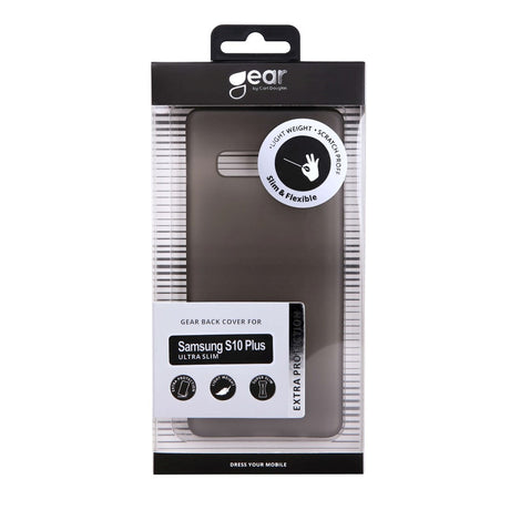 Samsung Galaxy S10+ (Plus) GEAR Semi-Gjennomsiktig Fleksibelt Plast Deksel - Svart