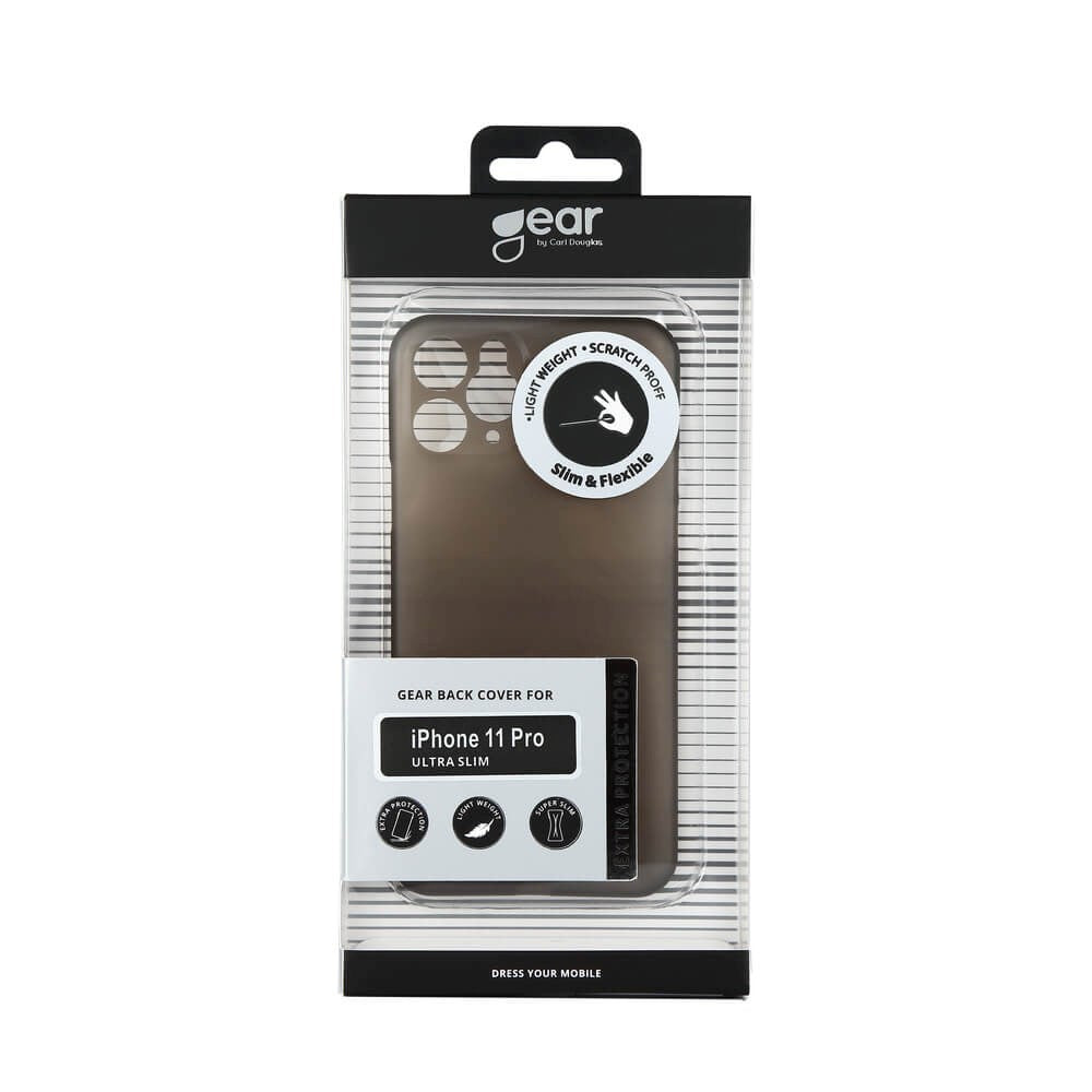 iPhone 11 Pro GEAR Semi-Gjennomsiktig Fleksibelt Plast Deksel - Svart