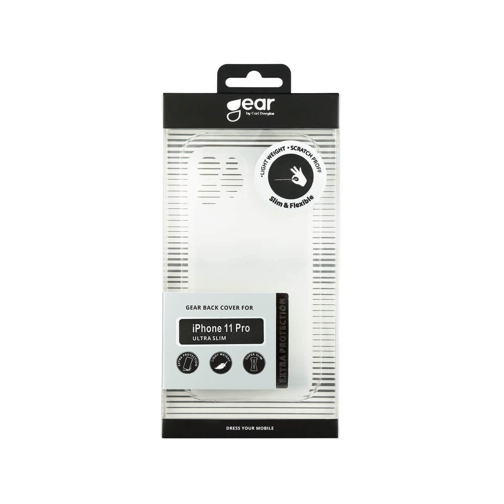 iPhone 11 Pro GEAR Semi-Gjennomsiktig Fleksibelt Plast Deksel - Hvit