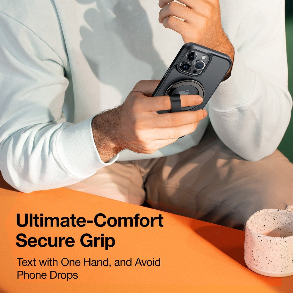 TORRAS Metall Ringholder & Støtte - MagSafe Kompatibel - Svart