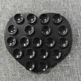 Hjerteformet Silikon Sugekopp Mobiltelefonholder - Svart