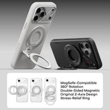 AULUMU 2-i-1 Magnetisk Fingerring / Mobilstativ - 360° Roterbar - MagSafe Kompatibel - Svart