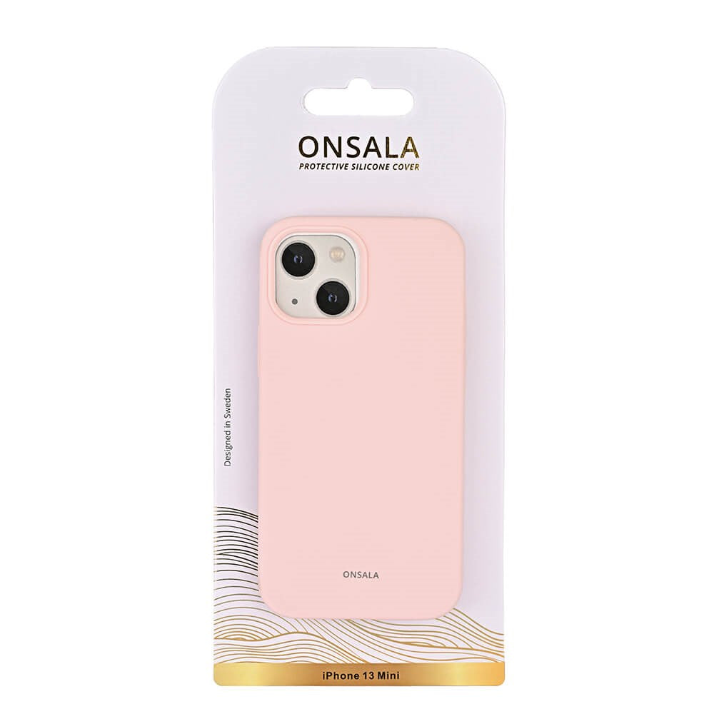 iPhone 13 Mini GEAR Onsala Collection Liquid Silicone Bakdeksel - Chalk Pink