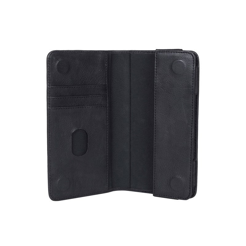 GEAR Buffalo Wallet Universal Ekte Skinnetui med Lommebok Svart - (Maks. Mobil: 157 x 76 x 10 mm)