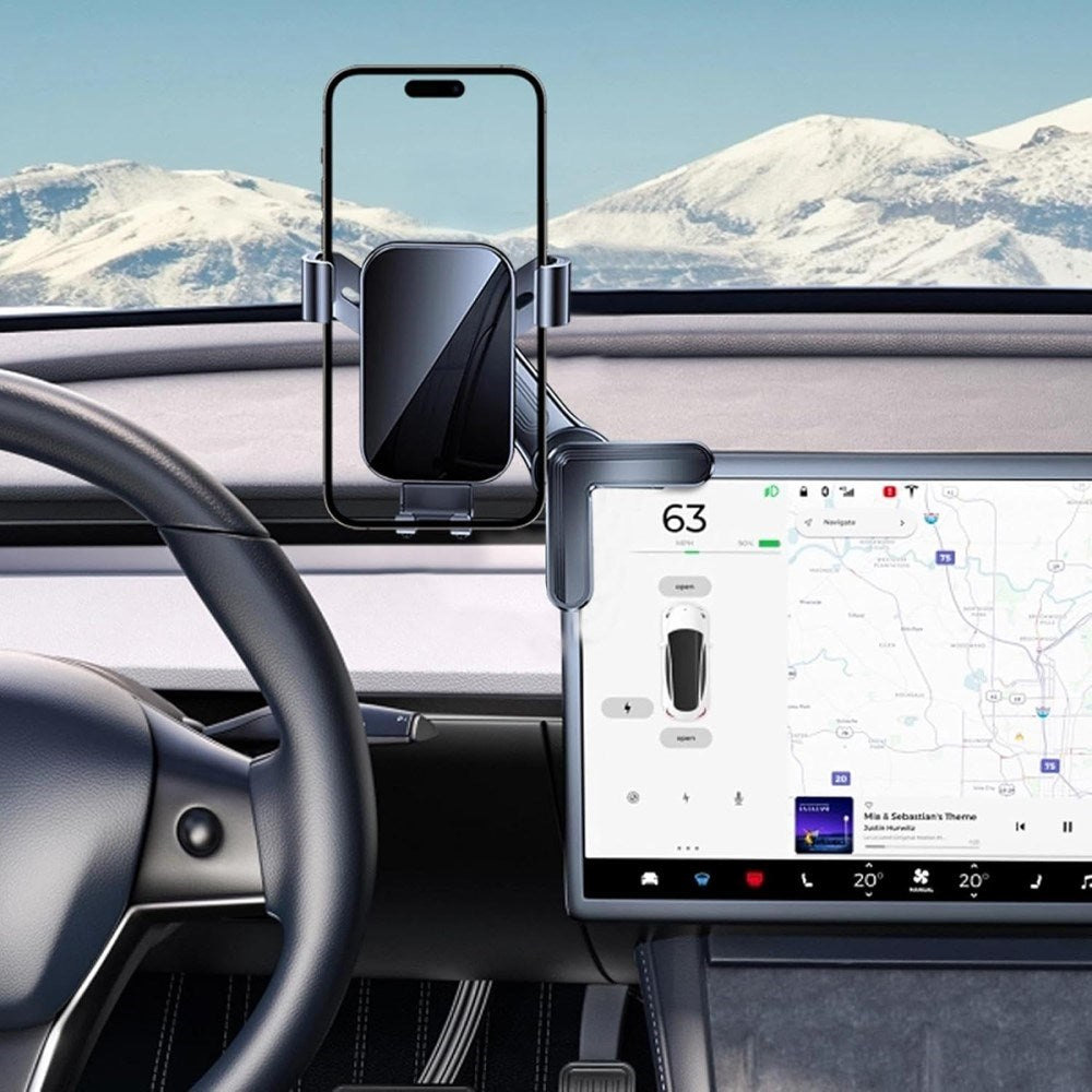 Tesla Model 3 / Model Y Mobilholder Touch Skjerm - Grå