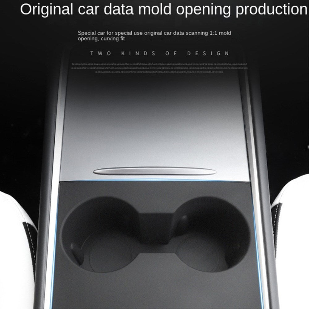 Silikon Kopp og Flaskeholder for Armlenskonsoll i Tesla Model 3 (2017-22) / Model Y (2021-22) - Svart