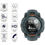 Garmin Instinct 3 AMOLED (45mm) Herdet Beskyttelsesglass - 3 stk - Gjennomsiktig