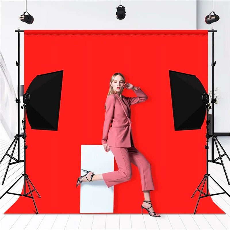 Fotobakgrunn m. Klemme – 2 x 2 m – Rød