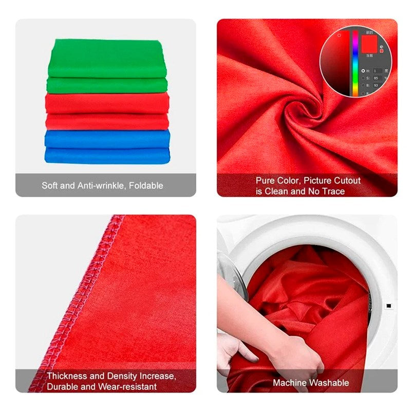 Fotobakgrunn m. Klemme – 2 x 2 m – Rød