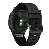 Universal Garmin 22mm QuickFit  Skinn Reim - Sort