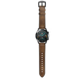 Smartwatch Universell (22mm) PU Skinnreim - Mørkebrun / Svart