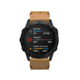 Garmin Fenix 6X Skinnbelagt 26mm QuickFit Reim - Brun