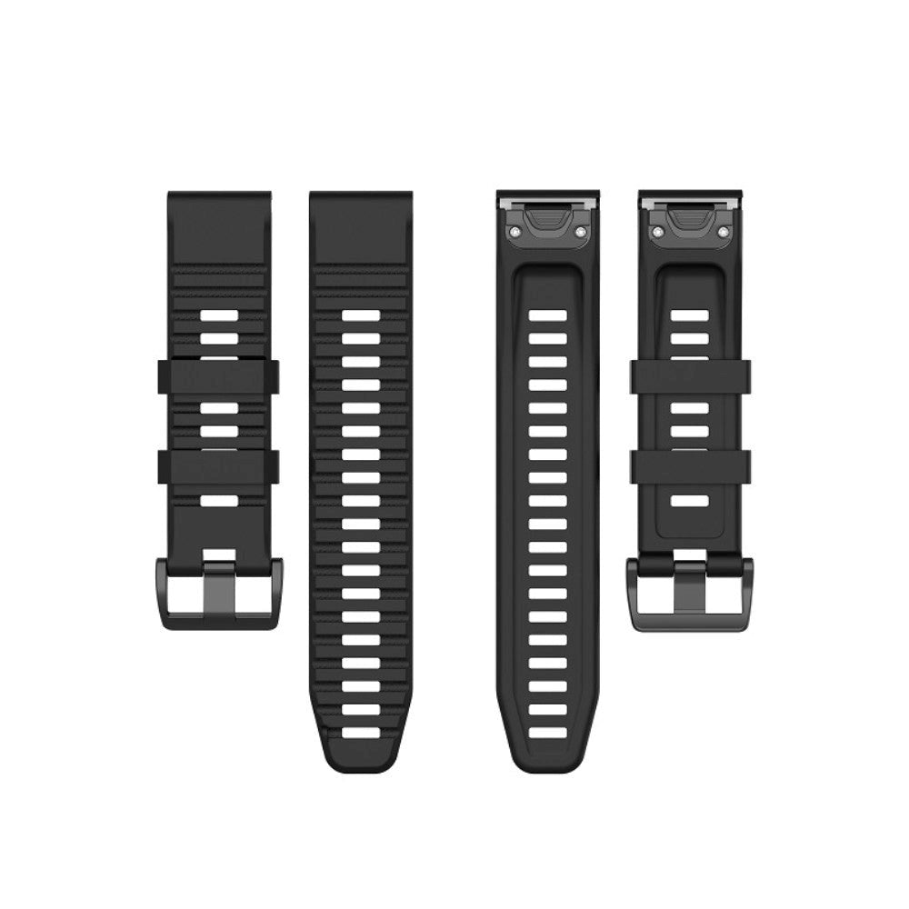 Universal Garmin 22mm QuickFit Rutete Silikon Reim - Svart