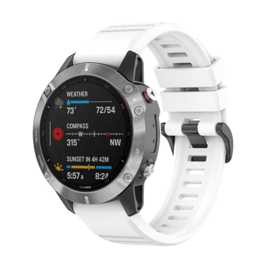 Universal Garmin 22mm QuickFit Rutete Silikon Reim - Hvit