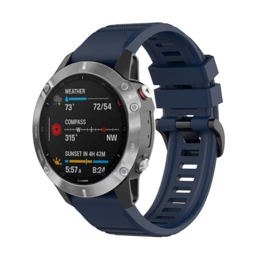 Universal Garmin 22mm QuickFit Rutete Silikon Reim - Blå