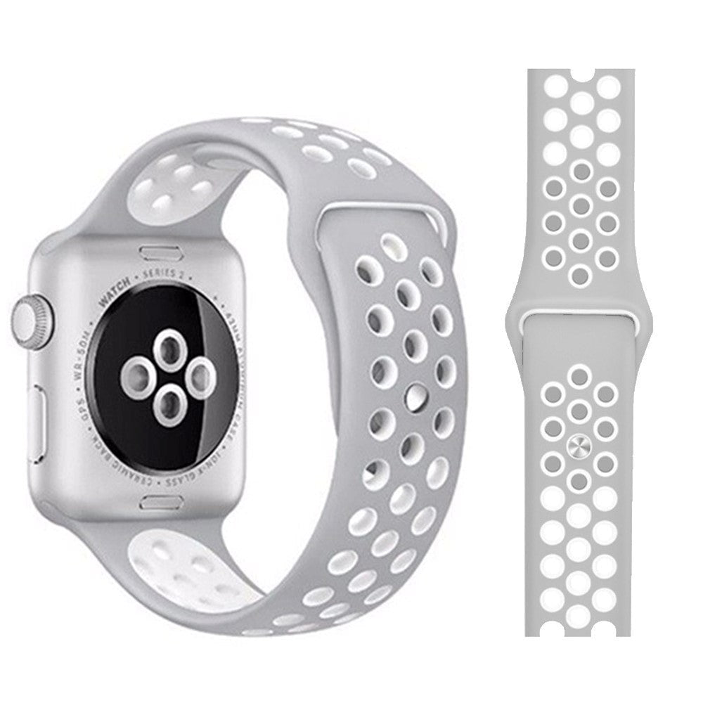 Apple Watch Tofarget Silikon Smartwatch-rem (38/40/SE/41/42mm) - Grå / Hvit