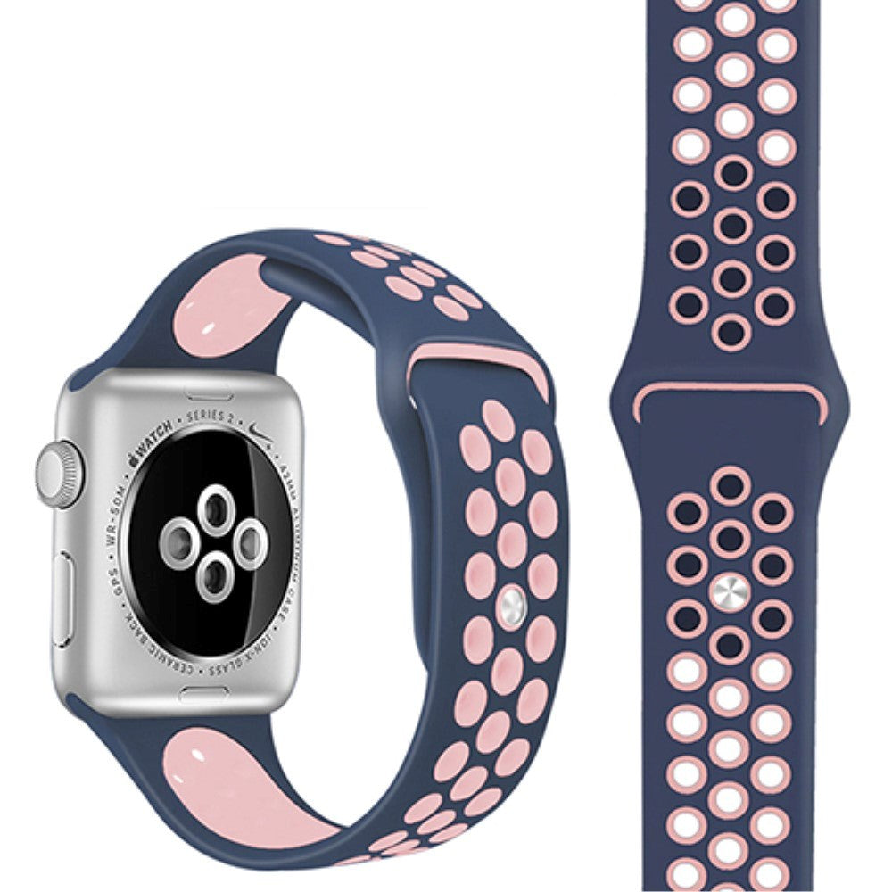 Apple Watch Tofarget Silikon Smartwatch-rem (38/40/SE/41/42mm) - Mørkeblå / Rosa