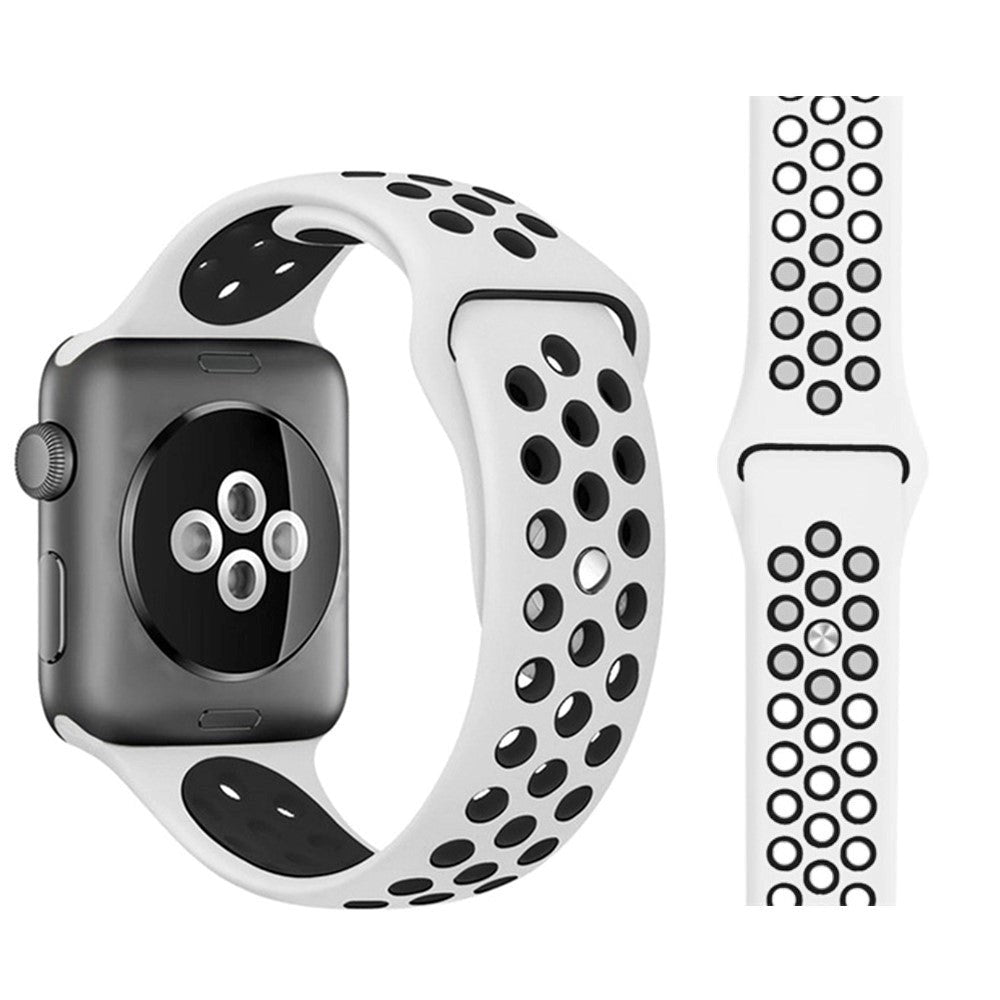 Apple Watch Tofarget Silikon Smartwatch-rem (38/40/SE/41/42mm) - Hvit / Svart