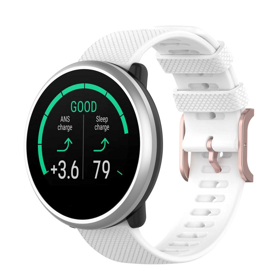 Smartwatch Silikon Reim (20mm) Rutete - Hvit