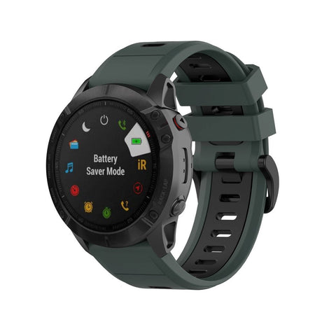 Universel Garmin Reim (26mm QuickFit) Klassisk Silikon Reim inkl. Skrutrekkere - Grønn / Sort