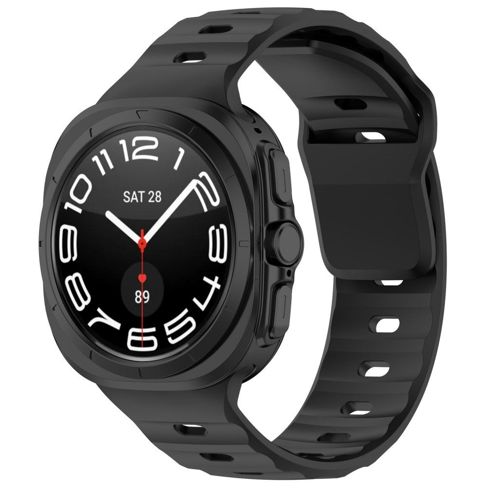 Samsung Galaxy Watch Ultra 47mm Watch Band Adjustable Silicone Wrist Strap - Black