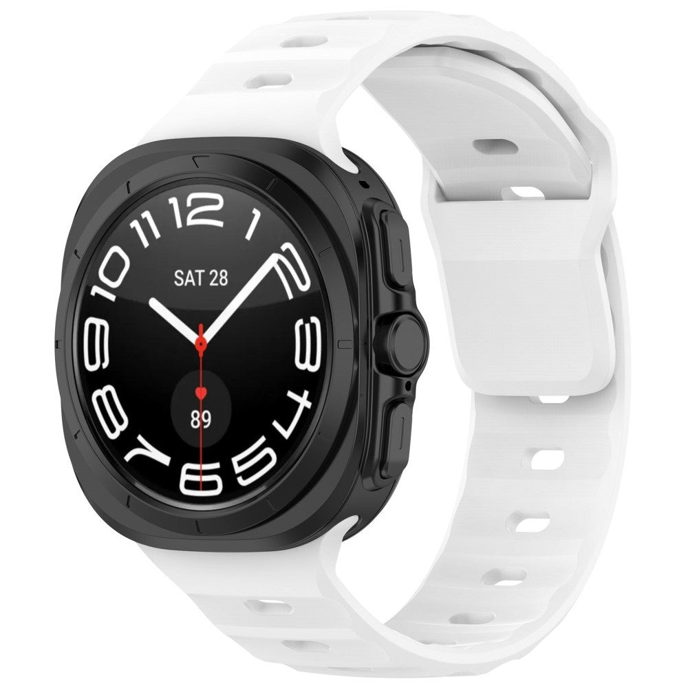 Samsung Galaxy Watch Ultra 47mm Watch Band Adjustable Silicone Wrist Strap - White