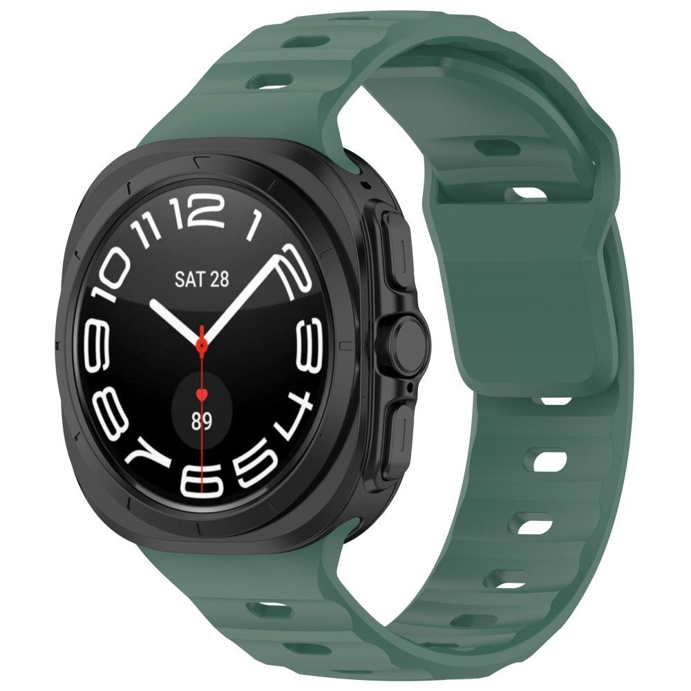 Samsung Galaxy Watch Ultra 47mm Watch Band Adjustable Silicone Wrist Strap - Dark Green