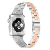 Apple Watch (42/44/SE/45/46/49mm) Tofarget Klokkerem I Rustfritt Stål - Aluminium / Gull