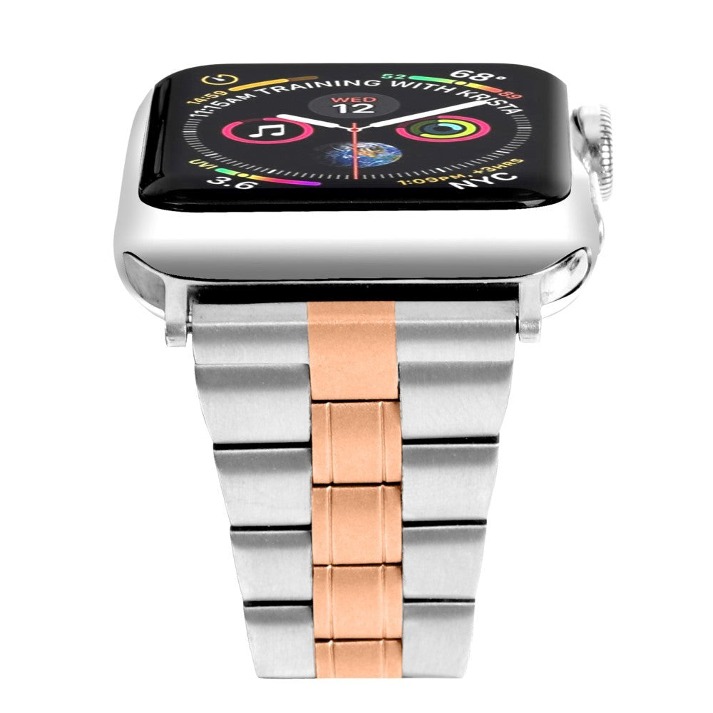 Apple Watch (42/44/SE/45/46/49mm) Tofarget Klokkerem I Rustfritt Stål - Aluminium / Gull