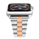 Apple Watch (42/44/SE/45/46/49mm) Tofarget Klokkerem I Rustfritt Stål - Aluminium / Gull