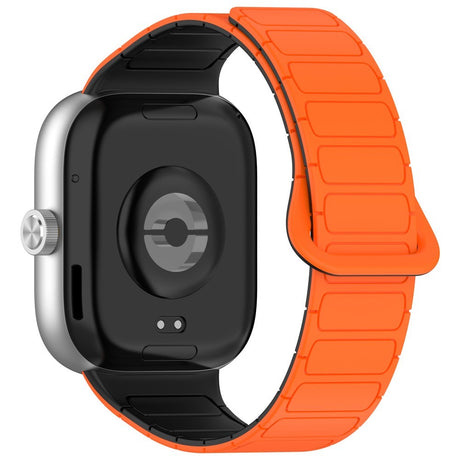Xiaomi Smart Band 9 Pro / 8 Pro Tofarget Magnetisk Fleksibel Plast Rem - Oransje / Svart