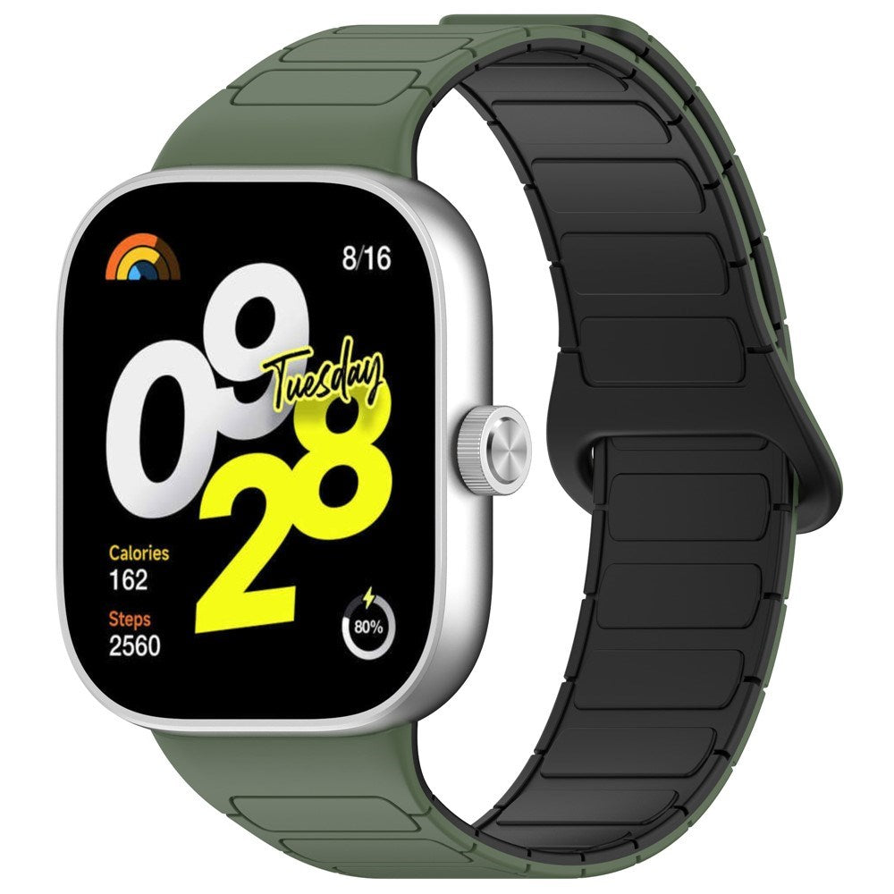 Xiaomi Smart Band 9 Pro / 8 Pro Tofarget Magnetisk Fleksibel Plast Rem - Grønn / Svart