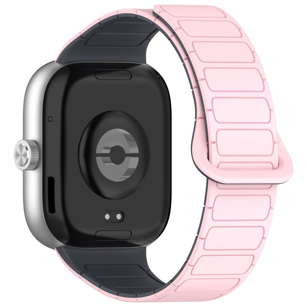Xiaomi Smart Band 9 Pro / 8 Pro Tofarget Magnetisk Fleksibel Plast Rem - Rosa / Grå