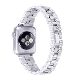 Apple Watch (42/44/SE/45/46/49mm)  Metal Klokkerem med Rhinsten - Sølv